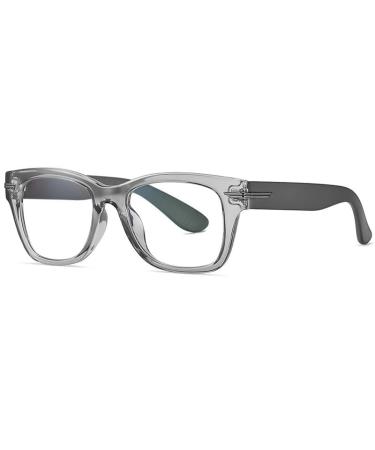 PARWANA Lightweight Anti UV Eyeglasses Reading Glasses Blue Light Blocking Computer Readers Large Flat Light Mirror +100 C3