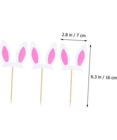 Toyvian 30pcs Rabbit Ears Plug Birthday Cake Decors Glitter Bunny Ear Happy Birthday Cake Birthday Party Photo Prop Prince Paper Cups Decoration for Cake Girl Pink Baby Wood Decorations - Buy Online on GoSupps.com