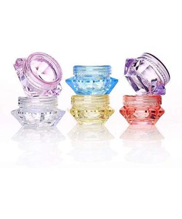 80 Pcs 5g Multi-Colored Diamond-Shaped Travel Pot - Plastic Cream Containers for Cosmetics Jewelry & Nail Storage - Buy Online on GoSupps.com