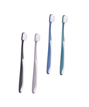 Minkissy 4 piece of soft toothbrush for adult care adult toothbrush hotel accessories for travelers fur toothbrush prosthesis cleaner household pregnant woman tool soft fur