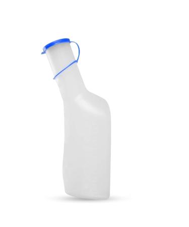 PP urine bottle for men 1 liter / 1000 ml durable plastic urine bottle with closure easy-to-read measurement lines portable for travel car emergency