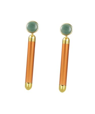 Frcolor facial massage device 2 pieces golden for tools skin d electrical jade care face face vibration v-massage beauty electric tools 14x1.2cmx2pcs goldenx2st