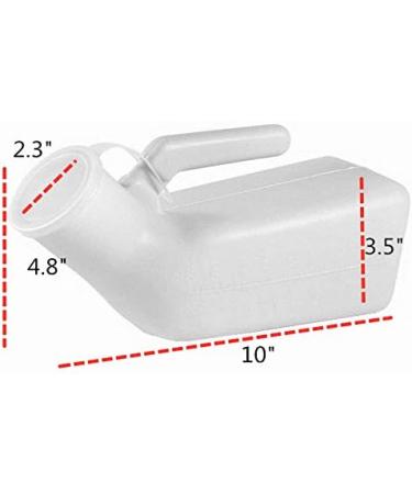 2-Pack Thick Firm Male Urinal with Lid - Portable Urinals for Men - Seneme Urine Collection for Hospital, Home, Incontinence - 32oz/1000mL - Buy Online on GoSupps.com