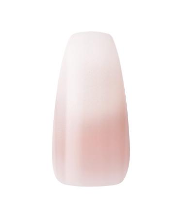 KISS Classy French Manicure Kit with Gel Finish, Long Coffin Shape - 28 Fake Nails + Mini File & Stick, Pink Glue - Be-You-Tiful 28 Count Pack - Buy Online on GoSupps.com