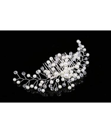 Dusenly Bridal Hair Comb - Elegant Hair Vine Clips with Pearls | Wedding Hair Accessories for a Perfect Bride - Buy Online on GoSupps.com