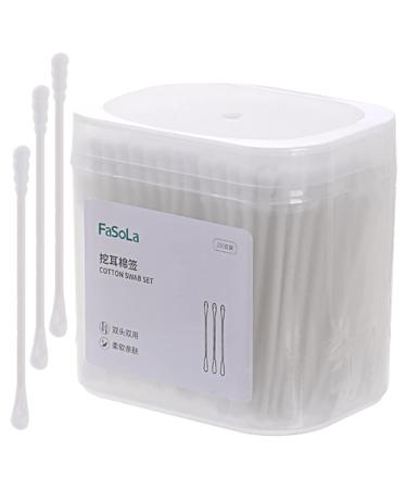 FOMIYES 1 Box Ear Eyelash Cleaning Sticks Reusable Cotton Swabs Double-headed Swab Cleaning Cotton Sticks Double Ended Paper Stick Last Swab Baby White Absorbent Cotton Organic