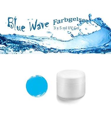 EuBeCos BLUE WAVE Color Gel Set - Studio Quality Made in Germany | 3 x 5 ml Self-Smoothing VALUE SET for International Shipping - Buy Online on GoSupps.com