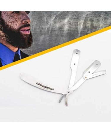 Groomarang Men's Beard Shaver Razor with Leather Case - Premium Grooming Tool for International Shipping - Buy Online on GoSupps.com