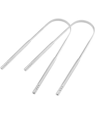 Stainless Steel Tongue Cleaner - Ayurvedic Antibacterial Brush for Optimal Oral Hygiene - Durable Silver Tongue Brush - Buy Online on GoSupps.com