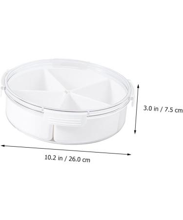 Mikinona Dried Fruit Plate Lunchbox Party Tray with Lid Candy for Kids Serving Candy Boxes Section Round Tray 26X7.5CM White - Buy Online on GoSupps.com