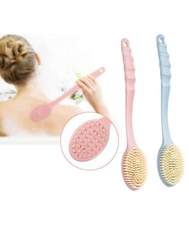 Frava Long Handle Bathing Brush - Soft Bristle Back Scrubber for Shower Body Cleaning & Peeling Brush (Gray) | Ideal for Home & Spa Use - Buy Online on GoSupps.com