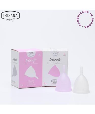 Shop Irisana Menstrual Cup Size L - 100% Surgical Silicone Transparent Eco-Friendly | Iriscup for IUP Compatibility - Buy Online on GoSupps.com