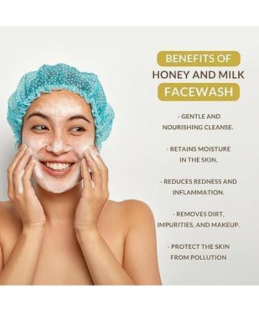 Honey and Milk Face Wash | Deep Cleansing & Moisturizing | Gentle Natural Formula for All Skin Types | Unisex 100ml - Buy Online on GoSupps.com