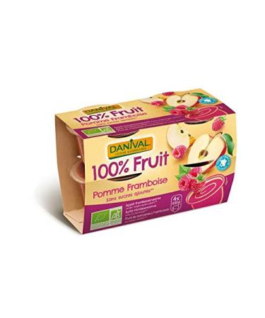 Raspberry apple puree without added sugars 4x100G Bio -