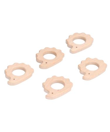 Set of 5 Natural Beech Wood Hedgehog Teething - Safe and Soothing for Baby Gums - Perfect for Teething Necklace or Bracelet - Buy Online on GoSupps.com