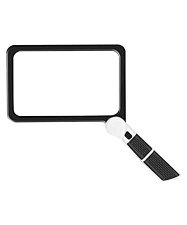 Tovmekdjn Full-Page 5X Magnifying Glass Rectangular Handhold Magnifier for Reading with 48 LED Lights
