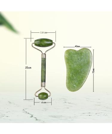 Shop 100% Natural Jade Roller & Gua Sha Facial Massage Set | Anti-Aging Skin Tightening & Relaxation | Includes Aloe Vera Soap & Silicone Face Cleaner - Buy Online on GoSupps.com