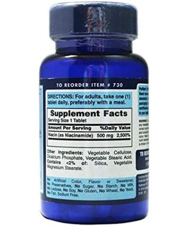 Puritan's Pride Niacinamide 500mg - 100 Tablets | Essential Vitamin Supplement - Buy Online on GoSupps.com