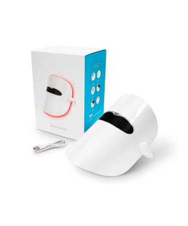 QUIRUMED LED Facial Mask with Blue, Red and Orange Light, 3 Types of Light, Photon Technology, Facial Cleansing, Removes Impurities, Improves Skin Appearance,