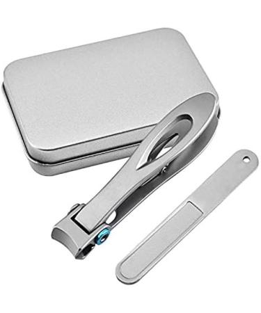 2x Nail Clipper Set Thick Toenail & Fingernail Cutter with Wide Jaw Opening Stainless Steel Silver & Black - Buy Online on GoSupps.com