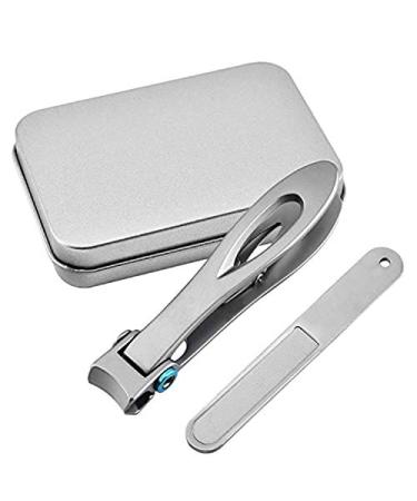 Joselin Nail Clipper Set Thick Toenail & Fingernail Cutter With Wide Jaw Opening Stainless Steel Nail File Ingrown Manicure Pedicure Kit For Men & Women Silver