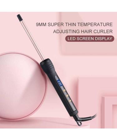 Curling Wand 9MM Thin Curling Iron Tight Curls LCD Display 100-230 C for All Hair Types Tourmaline Ceramic Barrel 30-Second Heat-Up Long&Short Hair Culer Pro Curling Tongs (Gold) - Buy Online on GoSupps.com