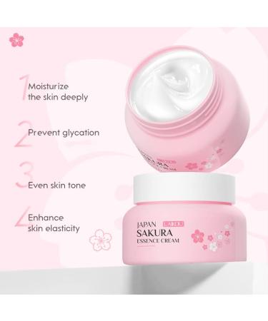 AKARY Sakura Essence Cream Facial Moisturizer 60g - Hydrating Repair Face Cream with Sodium Hyaluronate | For All Skin Types | Smooth Skin on Face and Neck - Buy Online on GoSupps.com