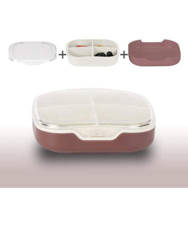 Portable Travel Pill Box - 4 Compartment Daily Organizer for Medicines Vitamins & Fish Oil (Purple - Buy Online on GoSupps.com