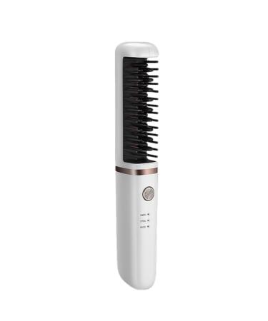 Straight Hair Straightener BTS-136 Wireless Curling Stick USB Charging Fast Heating (White)