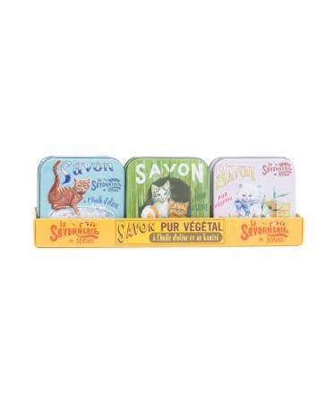 LA SAVONNERIE DE NYONS Assorted Cat Soaps - 3pk 3.5oz | Premium French Soaps for Pet Lovers | International Shipping Available - Buy Online on GoSupps.com