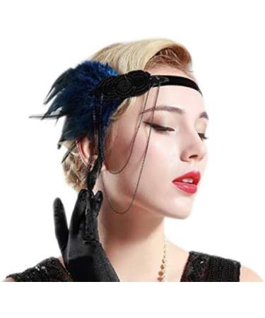 Iwobi Gatsby Feather Headband | Vintage Flapper Party Accessory | Classic Theme Accessories - Buy Online on GoSupps.com