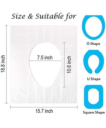 NEAGLORY 100 Pack Disposable Plastic Toilet Seat Covers for Travel & Potty Training - Individually Wrapped, Waterproof & Non-Slip - Ideal for Toddlers, Pregnant Moms & Adults - 100 Pieces - Buy Online on GoSupps.com
