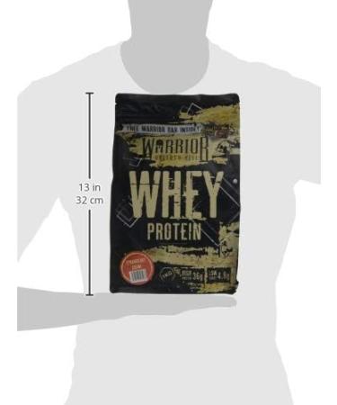 Warrior Whey Protein Powder - 36g Protein, Low Sugar & Carbs, GMP Certified, 1kg Strawberry Cr me - Buy Online on GoSupps.com