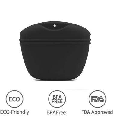 KOMUNJ Silicone Dog Treat Pouch Treat Bag for Dogs Silicone Dog Treat Bag for Dog Training Clip on Portable Training Container (Black) - Buy Online on GoSupps.com