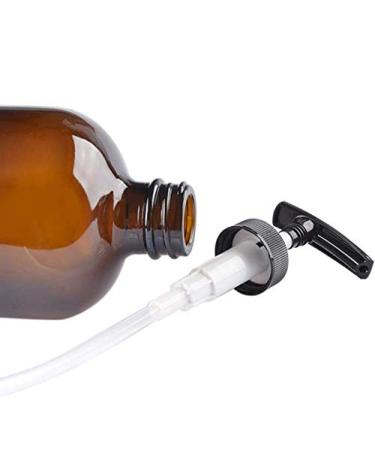 500ml Refillable Bernstein Glass Shampoo & Shower Gel Bottle with Plastic Pump - Ideal Packaging for Cosmetics & Bathroom Soaps - Buy Online on GoSupps.com