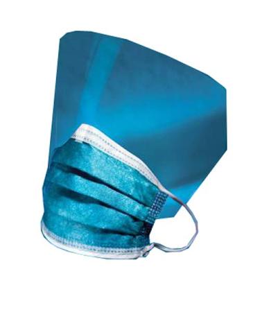 Cardinal Health AT74631 Secure-Gard Multi-Color Fluid Resistant Facial Protection Procedure Mask with Fog-Free Foam and Eyeshield (Pack of 100)