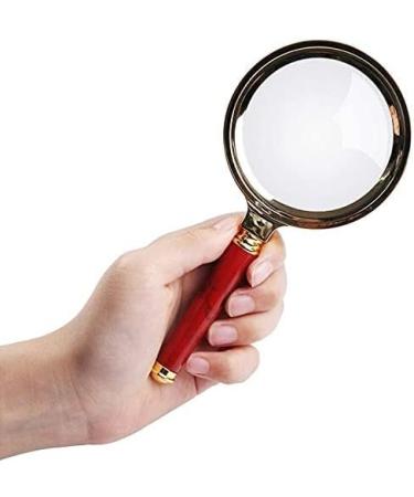 Magnifying Glass 10X Handheld Reading Magnifier HD Glass Lens Comfort Metal Grip 80mm HD Portable Reading Magnifying Glass - Buy Online on GoSupps.com