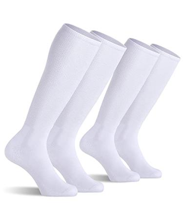 CS CELERSPORT 2/3 Pack Baseball Soccer Softball Socks for Youth & Adult Multi-sport Tube Socks White(2 Pack) Medium