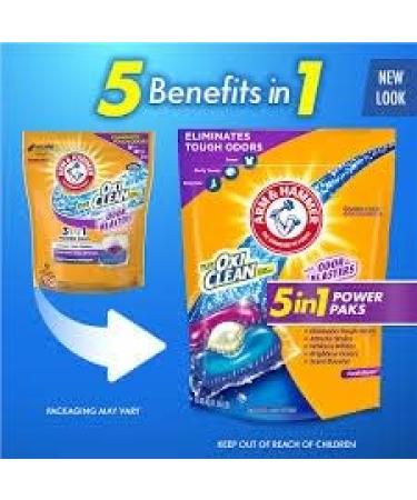 Arm & Hammer Plus Oxi Clean Stain Fighters - 5 in 1 Power Paks with Odor Blasters | 280g (9.87oz) | International Shipping Available - Buy Online on GoSupps.com