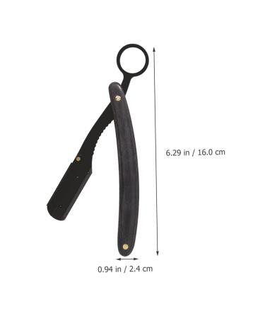 Stainless Steel Folding Razor Holder for Hairdressing & Shaving | Manual Beard & Eyebrow Cutter with Wooden Handle - Ideal for Men - Buy Online on GoSupps.com