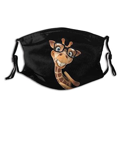 Giraffe smile teeth Face Mask Scarf Breathable & Washable Fashion Balaclavas With 2 Filters For Men & Women Adult
