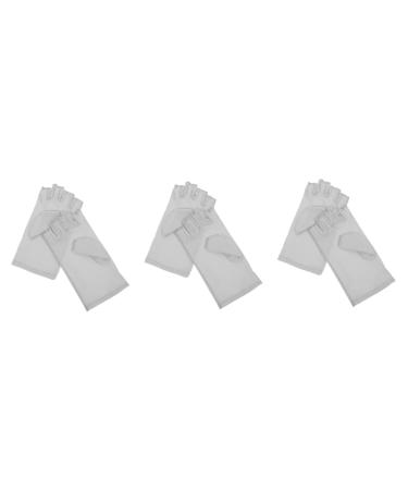 FRCOLOR 3 Pairs Nail Gloves Led Gloves Uv Manicures Gloves Nail Art Hand Cover Uv Manicure Gloves Half Finger Light Protection Gloves Reusable Gloves Uv Gloves Lamp Summer Spandex