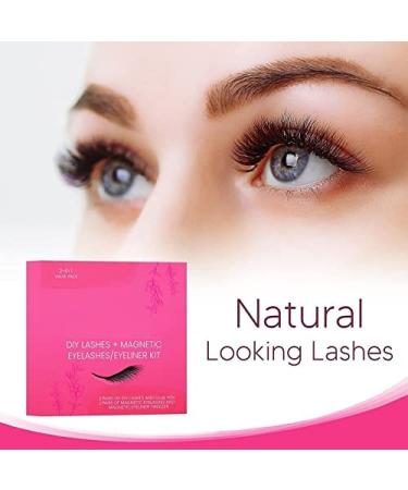 3D Magnetic Eyelashes Kit with Eyeliner - Reusable, Waterproof, Natural Looking Lashes - Includes Applicator and Glue Gel - Buy Online on GoSupps.com