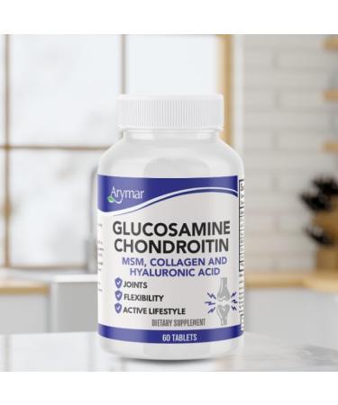 Arymar Glucosamine Chondroitin MSM Collagen & Hyaluronic Acid Supplement 60 Tablets - Buy Online on GoSupps.com