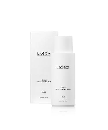 LAGOM Cellus Revive Essence Toner Natural Nurturing Replenishment with 3-Layer Hyaluronic Acid Chamomile Lavender Face Calming Soothing Herbal Nutrition Sensitive Dry Oily All Skin 200ml 6.76oz