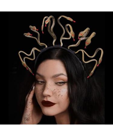 Fashband Snake Headband Medusa Greek Goddess Hairband Masquerade Headdress Halloween Cosplay Headpiece Carnival Party Accessories for Women and Girls