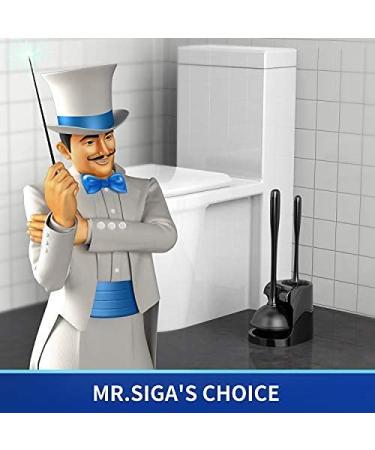 MR.SIGA Toilet Plunger and Bowl Brush Combo - Bathroom Cleaning Set, Black - Buy Online on GoSupps.com
