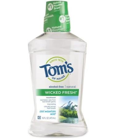 Toms of Maine Cool Mountain Mint Mouthwash - 16 Oz | Natural Fresh Breath | International Shipping Available - Buy Online on GoSupps.com