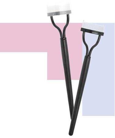 kawehiop Eyelash Brush Lash Comb Black Pink Arc Designed Premium Cosmetic Brushes Tool Stainless Steel Makeup Tools with Protective Shell black - Buy Online on GoSupps.com