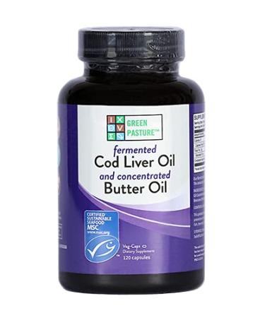 Green Pasture Fermented Cod Liver Oil and Concentrated Butter Oil | 120 Capsules